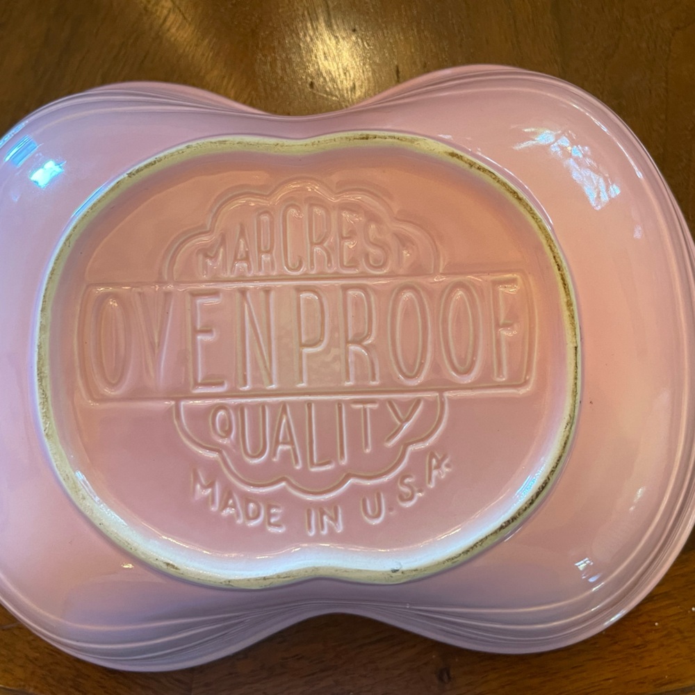 MARCREST Made in USA Blush Pink Divided Serving Dish